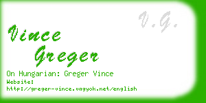 vince greger business card